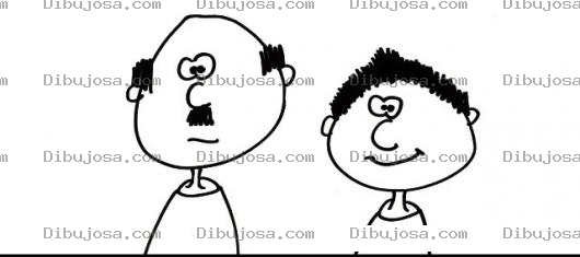 Dibujo para colorear Dibujo De Papa E Hijo Para Pintar Y Colorear Papa Sin Pelo E Hijo Con Pelo