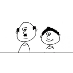Dibujo para colorear Dibujo De Papa E Hijo Para Pintar Y Colorear Papa Sin Pelo E Hijo Con Pelo