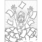 Dibujo para colorear Estres Femenino Dibujo De Secretaria Estresada En Medio De Tantos Papeles Para Pintar Y Colorear