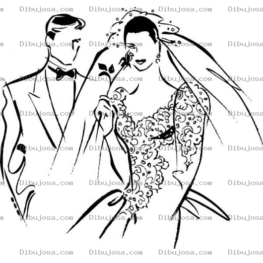 Dibujo para colorear Dibujo De Boda Para Pintar Y Colorear Pareja De Reciencasados