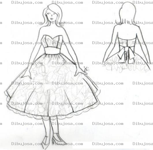 Dibujo para colorear Dibujo De Vestido De Quinceanera Para Pintar Y Colorear Vestido De 15 Anos