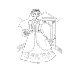 Dibujo para colorear Dibujo De Vestido De Novia Al Aire Libre Para Pintar Y Colorear