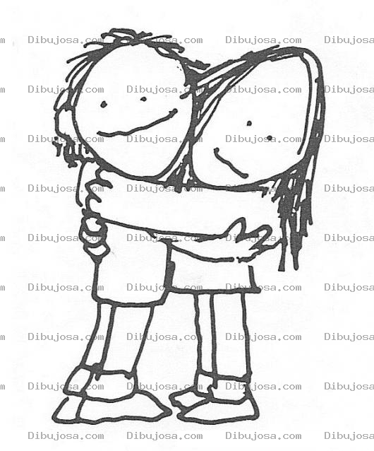 Dibujo para colorear Abrazo Infantil Dibujo De Ninos Abrazados Para Pintar Y Colorear