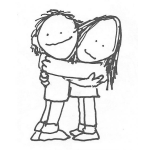 Dibujo para colorear Abrazo Infantil Dibujo De Ninos Abrazados Para Pintar Y Colorear