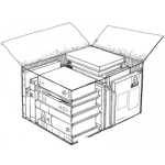 Dibujo para colorear Caja De Libros Para Pintar Y Colorear Libros Apilados Adentro De Una Caja