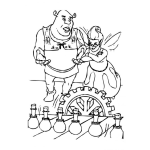 Dibujo para colorear Colorear a Shrek con la hada
