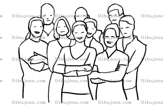 Dibujo para colorear Fuerza Laboral Dibujo De Un Equipo De Trabajo Para Pintar Y Colorear A Un Grupo De Empleados