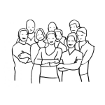 Dibujo para colorear Fuerza Laboral Dibujo De Un Equipo De Trabajo Para Pintar Y Colorear A Un Grupo De Empleados