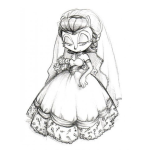 Dibujo para colorear Gata Con Vestido De Novia Para Pintar Y Colorear