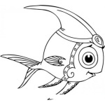 Dibujo para colorear Robot Pescadito Para Pintar Y Colorear Dibujo De Pescadito Robot