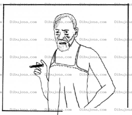 Dibujo para colorear Hombre Con Camizon De Mujer Para Pintar Y Colorear Hombre Con Babydoll