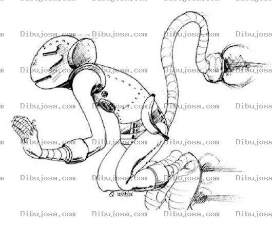Dibujo para colorear Mono Del Futuro Para Pintar Y Colorear
