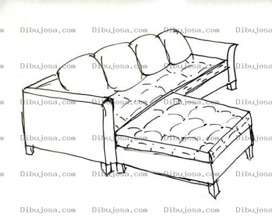 Dibujo para colorear Sofal Sofa Ele Dibujo De Sofa En L Esquinero Para Pintar Y Colorear Sillon De Esquina