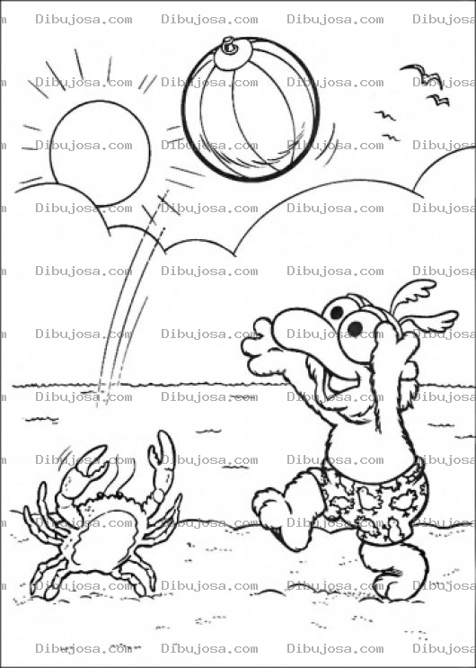 Dibujo para colorear Dibujo De Gonzo En La Playa Para Pintar Y Colorear