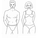 Dibujo para colorear Ropainterior Dibujo De Hombre Y Mujer En Ropa Interior Para Pintar Y Colorear Chico En Calzoncillo Y Chica En Brasier Y Calzon
