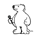 Dibujo para colorear Oso Con Microfono Para Pintar Y Colorear