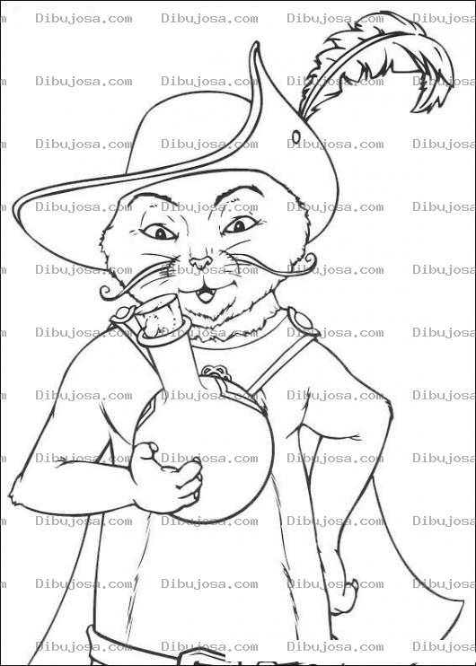 Dibujo para colorear Colorear gatito de shrek