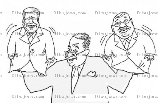Dibujo para colorear Titeretero Dibujo De Un Marionetero Con Dos Marionetas Para Pintar Y Colorear A Un Ventriloco Con 2 Titeres