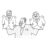 Dibujo para colorear Titeretero Dibujo De Un Marionetero Con Dos Marionetas Para Pintar Y Colorear A Un Ventriloco Con 2 Titeres