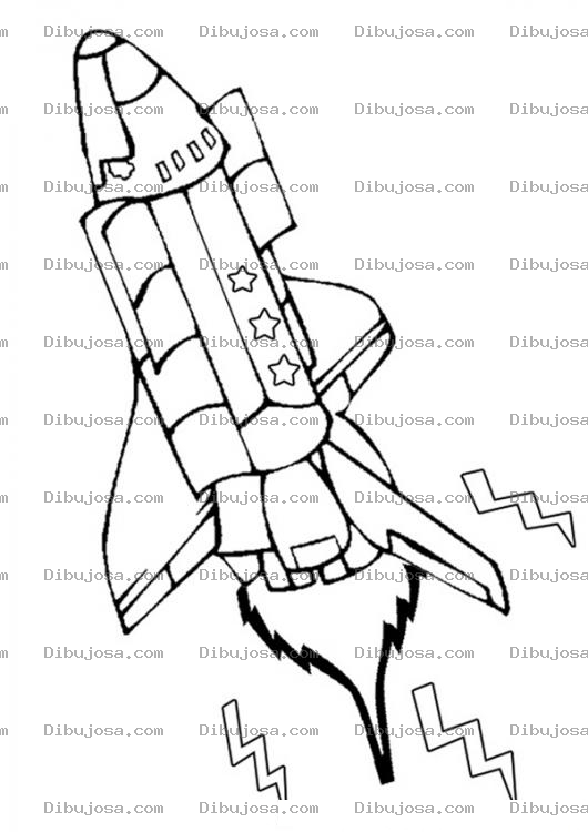 Dibujo para colorear Digujo De Cohete Espacial Despegando Para Pintar Y Colorear