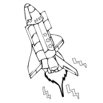 Dibujo para colorear Digujo De Cohete Espacial Despegando Para Pintar Y Colorear