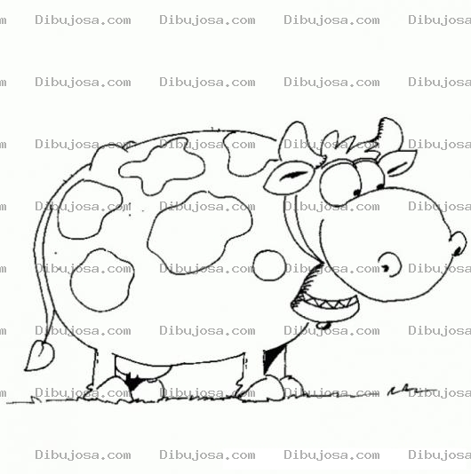 Dibujo para colorear Dibujo De Vaca Gorda Con Una Campana En El Cuello Para Pintar Y Colorear Vaquita Gordita