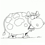 Dibujo para colorear Dibujo De Vaca Gorda Con Una Campana En El Cuello Para Pintar Y Colorear Vaquita Gordita