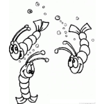 Dibujo para colorear Camarones Frescos Dibujo De Camarones Vivos En El Mar Para Pintar Y Colorear