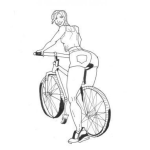 Dibujo para colorear Chica En Bicicleta Para Pintar Y Colorear