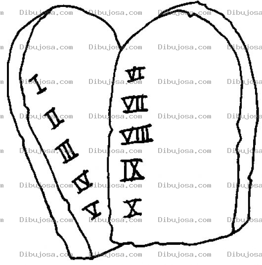 Dibujo para colorear Tablas De Los 10 Mandamientos En Blanco Para Escribirlos Pintarlos Y Colorearlos