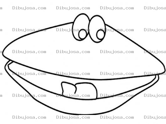 Dibujo para colorear Dibujo De Almeja Para Pintar Y Colorear