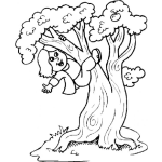Dibujo para colorear Dibujo De Nina Trepando Un Arbol Para Pintar Y Colorear