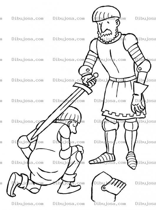 Dibujo para colorear Bautizo De Caballero Medieval Para Pintar Y Colorear