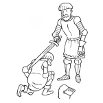 Dibujo para colorear Bautizo De Caballero Medieval Para Pintar Y Colorear