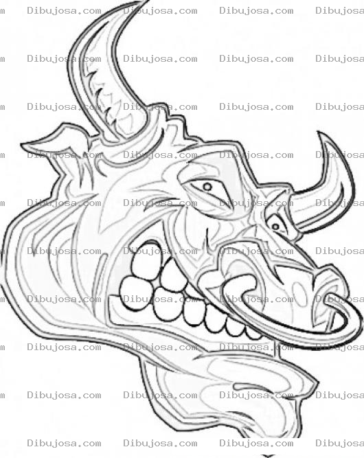 Dibujo para colorear Cabeza De Toro Para Pintar Y Colorear