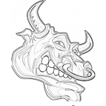 Dibujo para colorear Cabeza De Toro Para Pintar Y Colorear