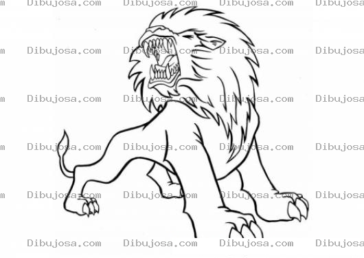 Dibujo para colorear Colmillos De Leon Rugiente Dibujo Del Rugido De Un Leon Para Pintar Y Colorear Leon Rugiendo