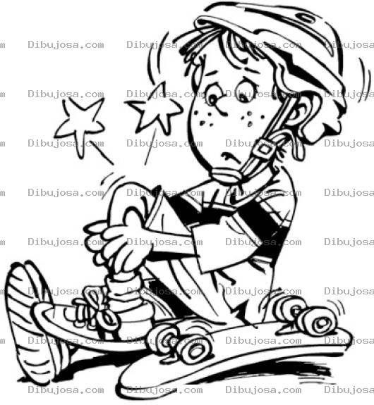 Dibujo para colorear Lorem Ipsum Dolor Para Pintar Y Colorear El Dolor De Una Caida En Patineta