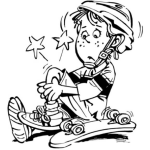 Dibujo para colorear Lorem Ipsum Dolor Para Pintar Y Colorear El Dolor De Una Caida En Patineta