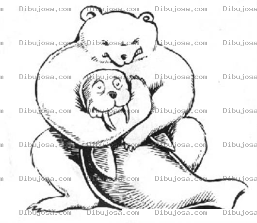 Dibujo para colorear Dibujo De Oso Ahorcando A Una Morsa Para Pintar Y Colorear Oso Experto En Mma