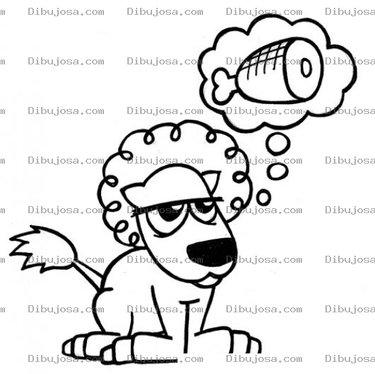 Dibujo para colorear Dibujo De Leon Hambriento Para Pintar Y Colorear Leon Con Hambre