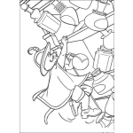 Dibujo para colorear Colorear al gato de Shrek botando un mueble