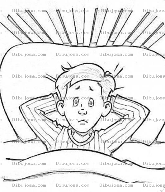 Dibujo para colorear Insomnio Infantil Dibujo De Nino Que No Puede Dormir Para Pintar Y Colorear