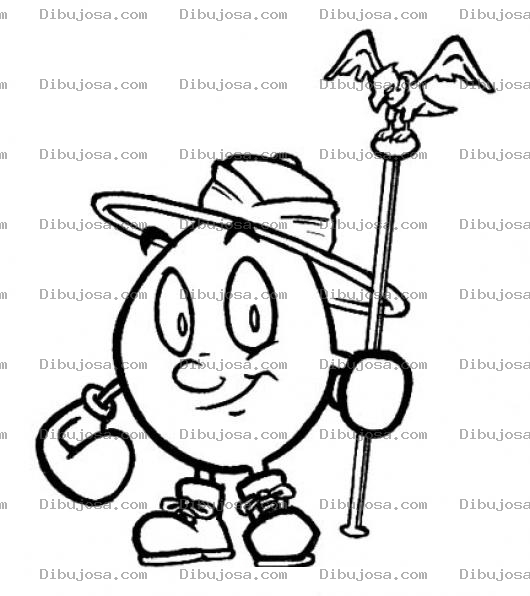 Dibujo para colorear Huevoboxeador Dibujo De Huevo Con Sombrero Explorador Y Guantes De Box Para Pintar Y Colorear Un Huevo Boxeador