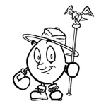 Dibujo para colorear Huevoboxeador Dibujo De Huevo Con Sombrero Explorador Y Guantes De Box Para Pintar Y Colorear Un Huevo Boxeador