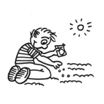 Dibujo para colorear El Sembrador Dibujo De Nino Sembrando Semillas En El Suelo Para Pintar Y Colorear
