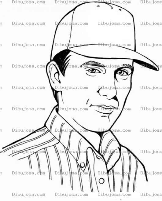 Dibujo para colorear Dibujo De Hombre Con Gorra Y Camisa Formal Para Pintar Y Colorear