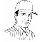 Dibujo para colorear Dibujo De Hombre Con Gorra Y Camisa Formal Para Pintar Y Colorear