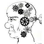 Dibujo para colorear El Cerebro Del Hombre Dibujo De Hombre Pensando Para Pintar Y Colorear