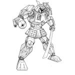 Dibujo para colorear Robotsamurai Dibujo De Robot Samuray Para Pintar Y Colorear Robot Samurai